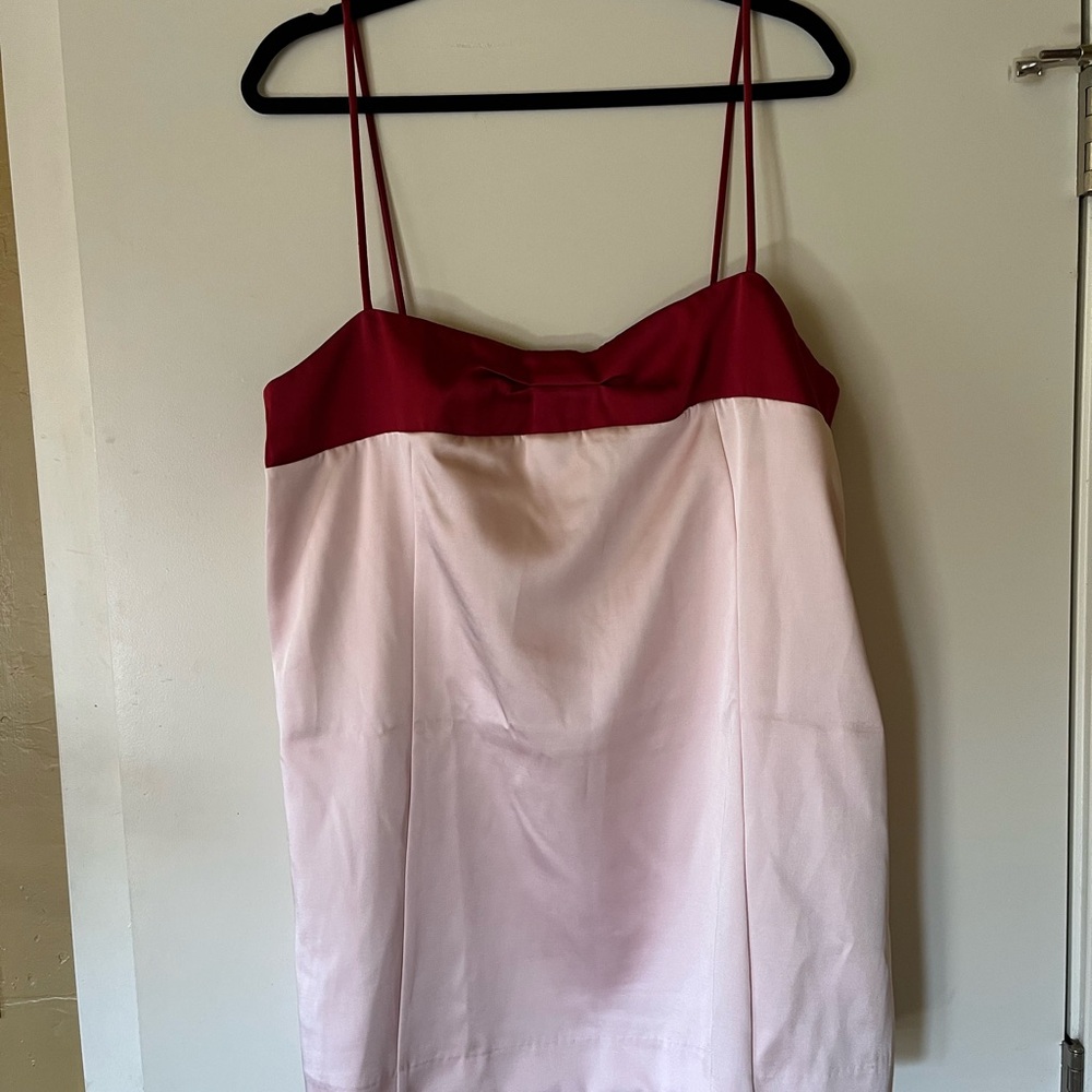 Free People Red and Pink Slip Dress